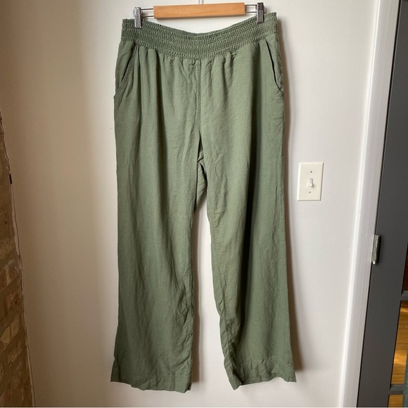 Briggs New York Sage Green Linen Pants size Large - Picture 1 of 9
